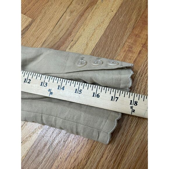 Harold's Women's 8 Brown Blazer Linen Coat Notch Lapel Single-Breasted Business - Picture 6 of 8